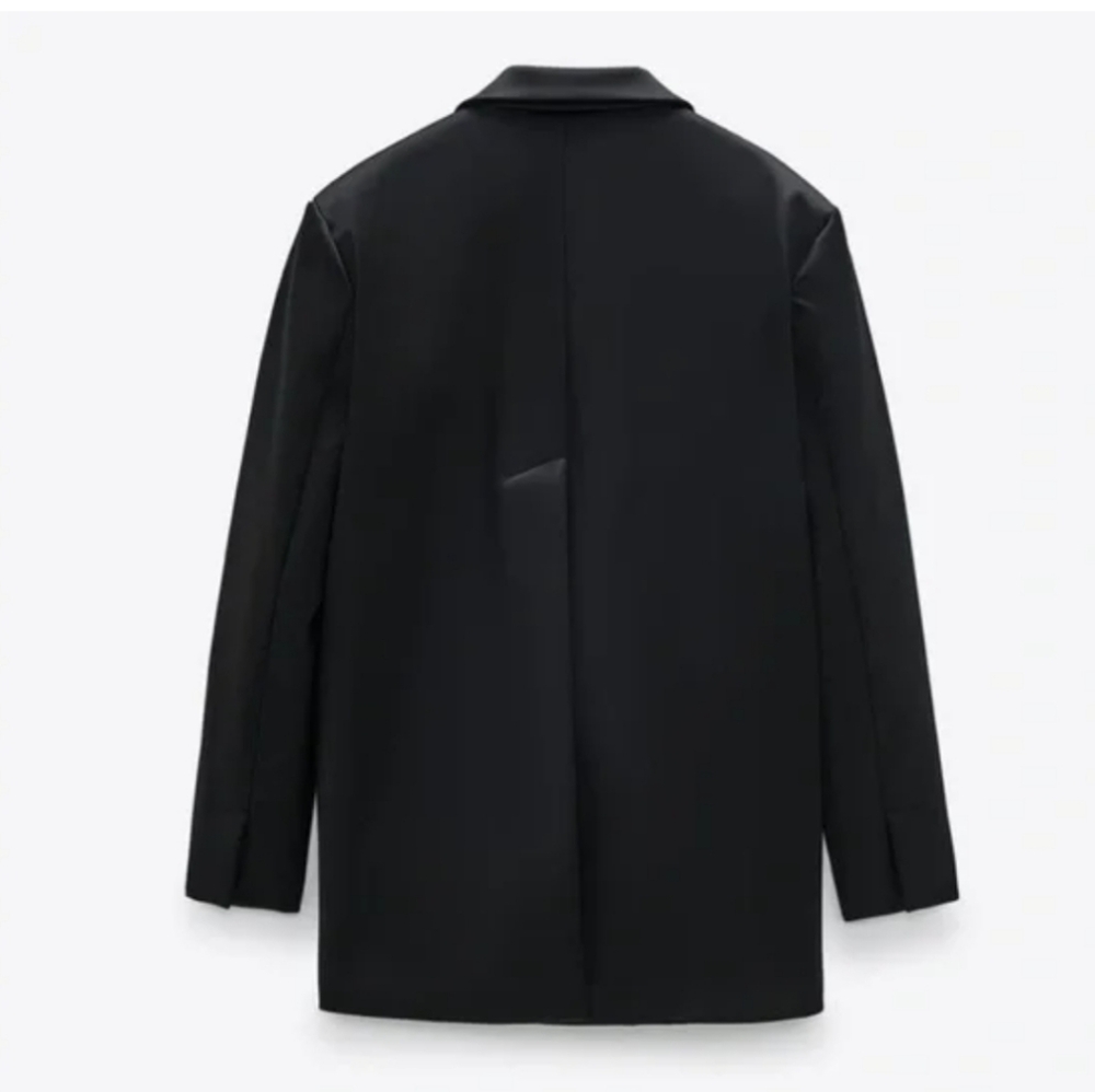 Zara Satin Blazer Black Size XS - Picture 12 of 16